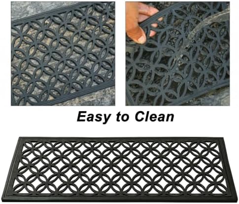 Stair Treads — 4 Pack 10x30 inch Lattice Links Rubber Stair Mats - Image 7