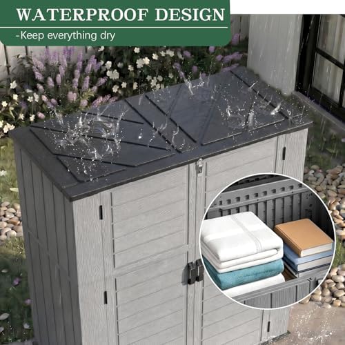 Outdoor Storage Shed Resin Waterproof Storage Cabinet - Image 3