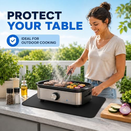 Heat Resistant Grill Mat for Countertop, 24 x 31 Inch Fireproof Waterproof BBQ - Image 2