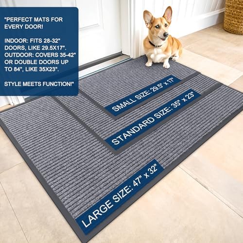 OLANLY 2-Pack Front Door Mats 35x23, Waterproof Heavy-Duty Doormats - Image 2