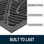 Colorxy Waterproof Front Doormat, Sturdy Natural Rubber Door Mat - Image 3