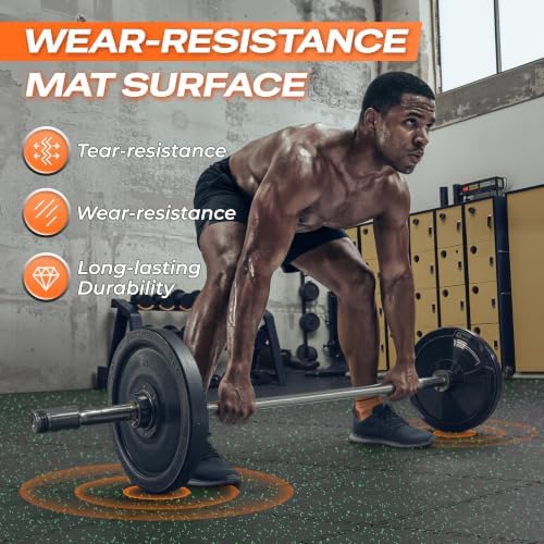 SUPERJARE 0.56'' Thick 96 Sq Ft Rubber Top Gym Flooring - Image 6