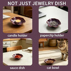 BEUNAIZER Galaxy Purple Jewelry Dish Tray, Ring Dish, Ceramic Trinket Tray - Image 4