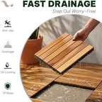 Acacia Interlocking Deck Tiles, 6 Slats, Honey Oak - Image 6