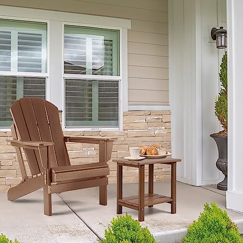 Apolimi Adirondack Outdoor Side Table, 2-Tier Sturdy Patio End Table Weather - Image 2