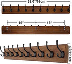 SKOLOO Rustic Wall Mounted Coat Rack, 10 Hooks, Solid Wood - Image 5