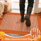 Ileading Fall Indoor Door Mat Washable Orange Muddy Rugs - Image 2