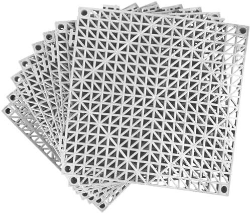 MYFAMIREA Modular Interlocking Cushion 8 Pack 11.8" x 11.8" Rubber Floor Tiles by MYFAMIREA