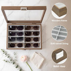 8 Slots Sunglass Organizer, PU Leather Eyewear Display Tray - Image 5
