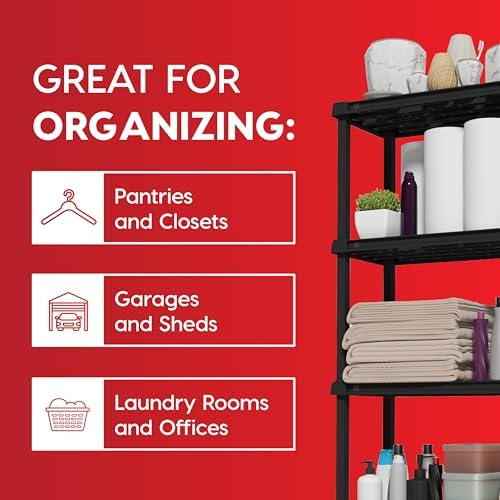 IRIS USA Plastic Storage Shelves |Made in USA| 33"H x 24"W x 12"D - Image 5