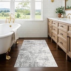 Abstract 2x3 Entryway Area Rugs: Washable Water Resistant Kitchen Rug Non-Slip - Image 4