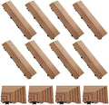 Ripeng 12 Pack Teak Wood Deck Tile Edge Trim Set 8 Straight 4 Corner Edge by Ripeng