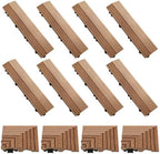 Ripeng 12 Pack Teak Wood Deck Tile Edge Trim Set 8 Straight 4 Corner Edge by Ripeng