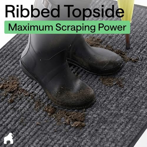 GORILLA GRIP Traffic Guard Indoor Outdoor Heavy Duty Door Mat, 60x36 Gray - Image 4