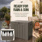Flamaker Deck Box 30 Gallon, Waterproof Resin Small Storage Box - Image 3