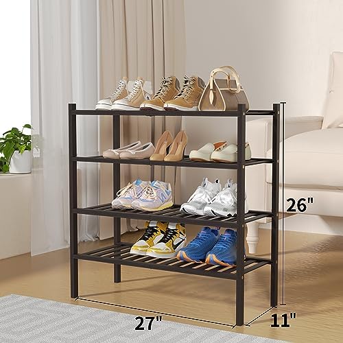 ROMGUAR CRAFT 4 Tier Bamboo Shoe Rack - Image 3