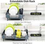 Urackify Extendable Stainless Dish Drying Rack - Image 4