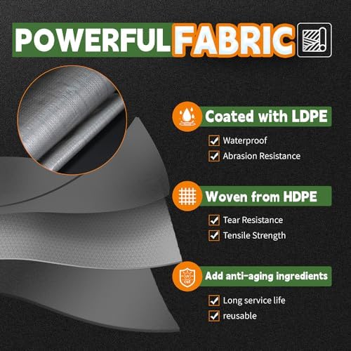 RAINDEWAY 14x14 Feet Tarps Heavy Duty Waterproof, 10Mil Multipurpose Tarp - Image 3