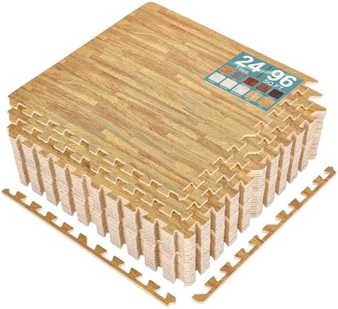Sorbus Interlocking Wood Grain Foam Floor Tiles by Sorbus