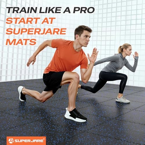 SUPERJARE 0.56'' Thick 144 Sq Ft Rubber Top Gym Flooring - Image 3