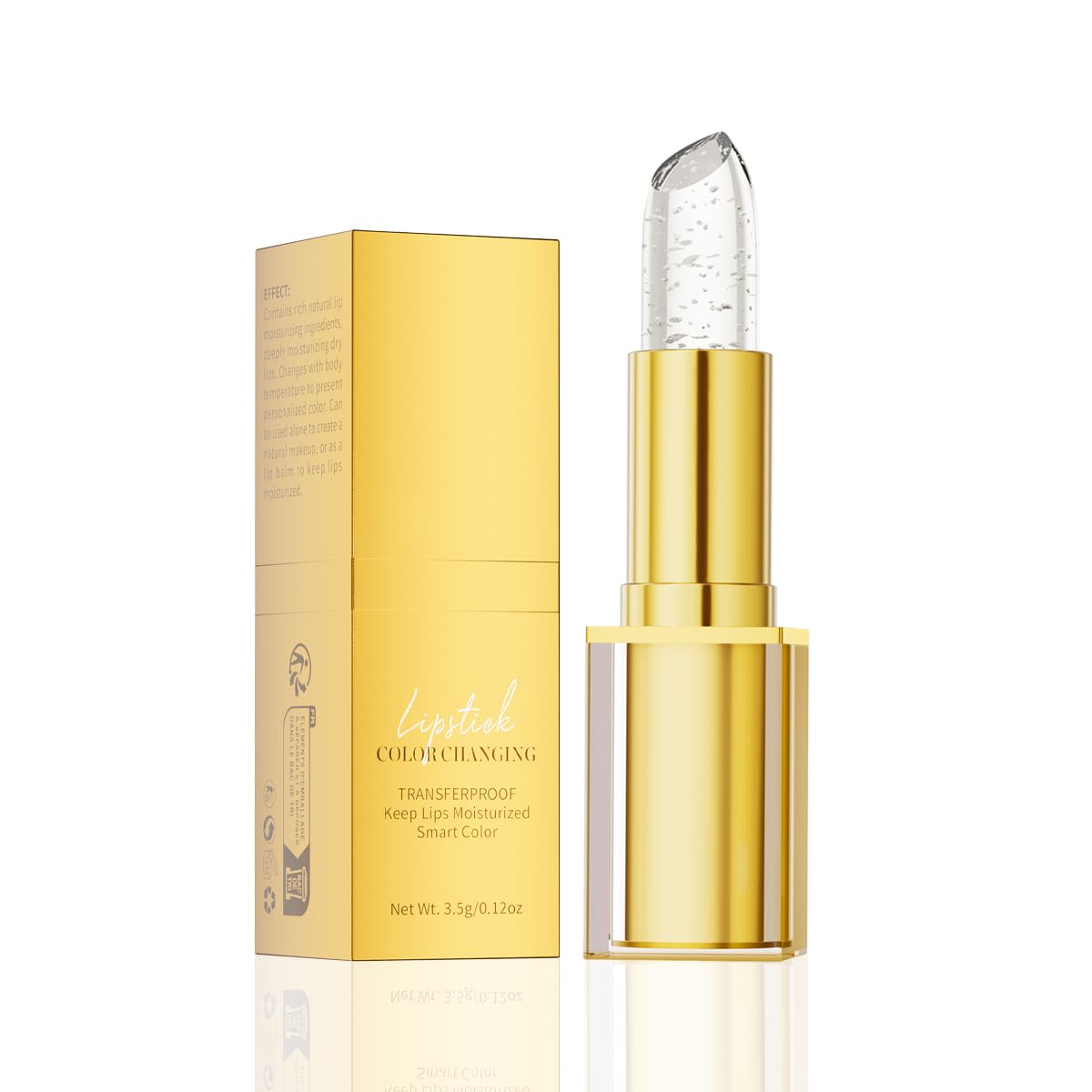 Transferproof Color Changing Lipstick,Color Changing Lipstick for Women Girls,Temperature Change Moisturizer,Waterproof Moisturizer Lip Balm(Silver Foil)