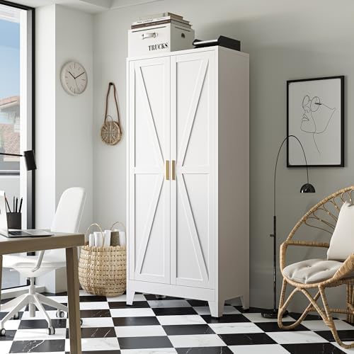 Bevivog 71" Kitchen Pantry Cabinet, Metal Storage Cabinet - Image 4