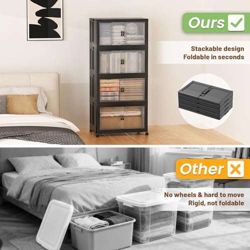 SAILUN 140Qt Stackable Storage Bins, Storage Cabinet - Image 2