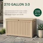 Outdoor Storage Box, 270 Gallon Waterproof Deck Box - Image 2