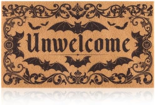 Halloween Front Door Mat with Unwelcome Design by FTTOYOLY