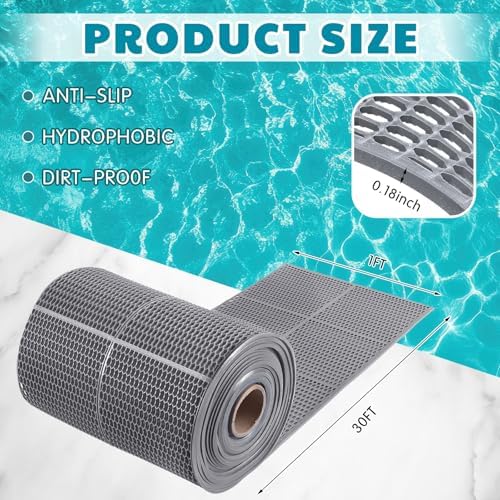 Tondiamo Pool Mats Non Slip Drainage Floor Pool Deck Mats, 1x 30 Ft - Image 2
