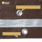 GUARD SHIELD Tarps Heavy Duty Waterproof 10x10 Feet Brown/Bright Silver Poly - Image 4