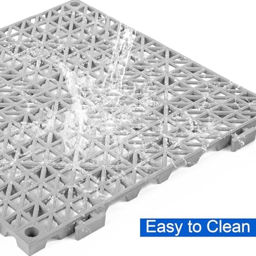 MYFAMIREA Modular Interlocking Cushion 8 Pack 11.8" x 11.8" Rubber Floor Tiles - Image 5