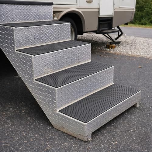 Ottomanson Outdoor Rubber Stair Treads – Dots Heavy-Duty Non-Slip Stair Mats – - Image 2