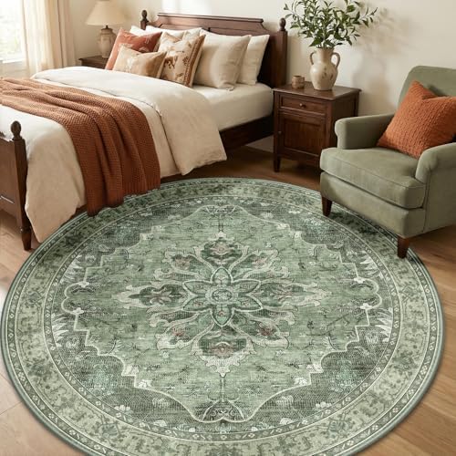 RELEANY Washable Area Rug, Round 6ft - Image 3