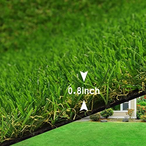 Realistic Artificial Grass Rug 10 FT x 29 FT Fake Faux Turf Grass, 0.8"" Indoor - Image 3