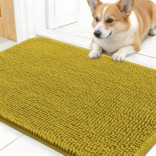 OLANLY Dog Door Mat for Muddy Paws 24x16, Super Absorbent Chenille Mud Mat by OLANLY