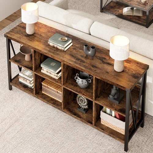62 in Industrial 3-Tier Metal Horizontal Bookshelf - Image 3