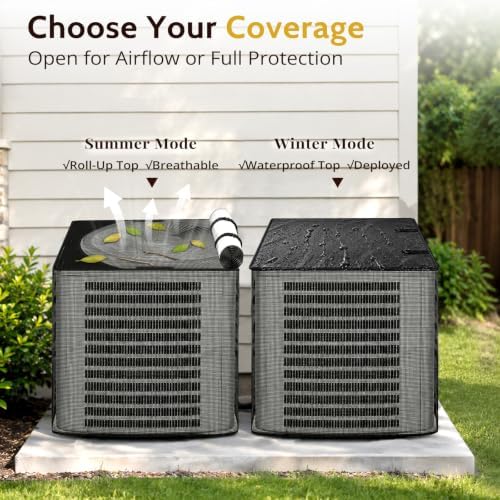 COSFLY 2 in 1 AC Covers for Outside Units, Full Mesh 24”W x 24”D x 30”H - Image 3