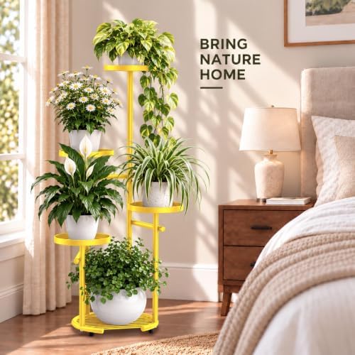 TOSKING Tall 5-Tier Round Metal Corner Plant Stand Indoor - Image 4