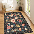 DUKINO 3x5 Area Rug, Floral Washable Rug by DUKINO