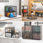 Large Thick Clear Shoe Organizer, Magnetic Door Stackable Shoe Storage Box - Image 6