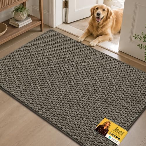 JSEI Dirt Trapper Door Mat 32"x48", Non-Slip Entryway Rugs by JSEI