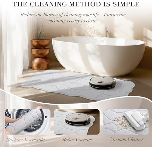 BSICPRO Bathroom Rugs, 24X36 Scalloped Bath Mats - Image 5