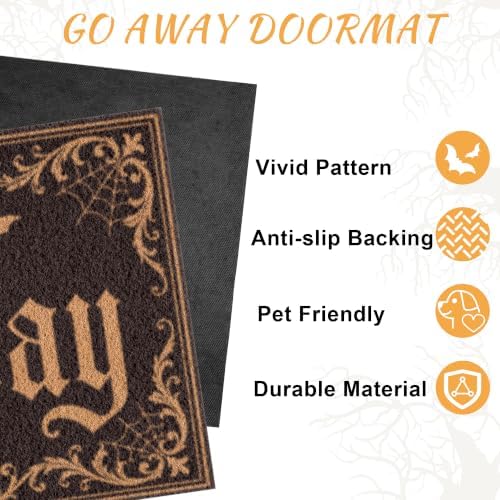 Halloween Door Mat with Go Away Design - Image 4