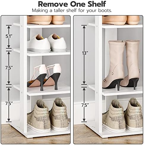 HOOBRO 8 Tiers Vertical Shoe Rack, Wooden Shoe Storage Organizer - Image 6