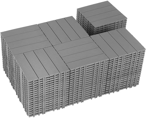 108 PCS Plastic Interlocking Deck Tiles by SkillMaid