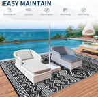 Garvee Large Outdoor Rug Waterproof Reversible Geometric Pattern, Stain - Image 3