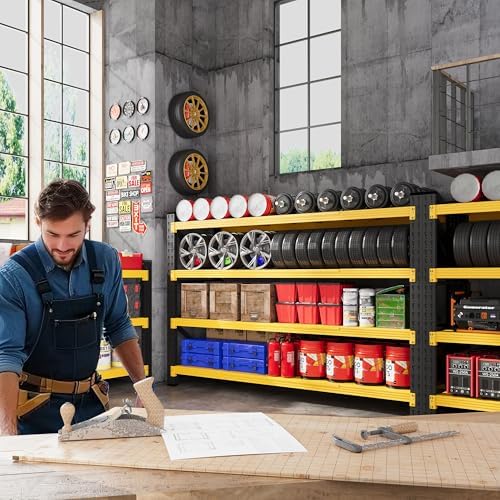 71.3” Wide Heavy Duty Metal Garage Shelving, Adjustable Storage Shelf - Image 3