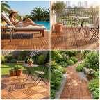 Solid Acacia Deck Tiles, 2.25X Cover, Fast Install, Patio Floor - Image 6