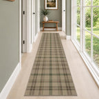JTJ Easy Jute Kitchen Runner Rug 2'6" x 10', Sage Green & Beige Plaid - Image 3